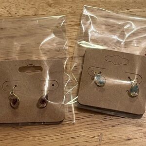 Elegant Teardrop Earrings Set. Two Pairs.